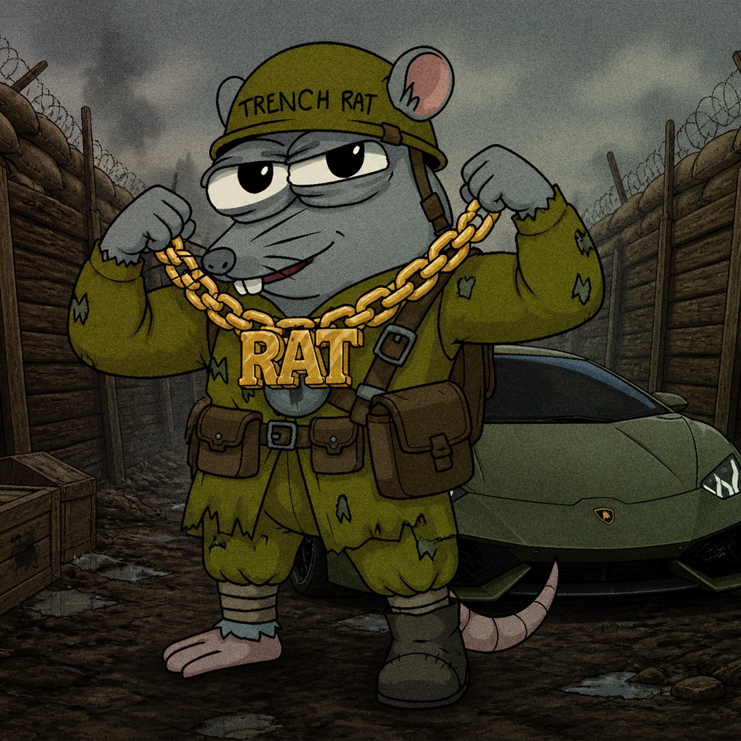 Rat with chain